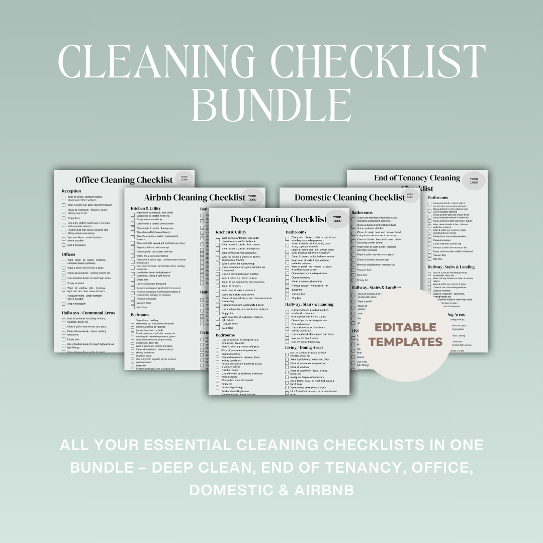 Ultimate Cleaning Checklists Bundle – Editable in Canva